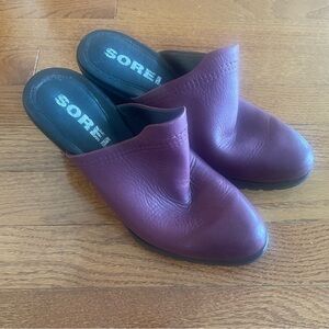 Sorel Wedge Mules Slide On Shoes Red Size 8.5